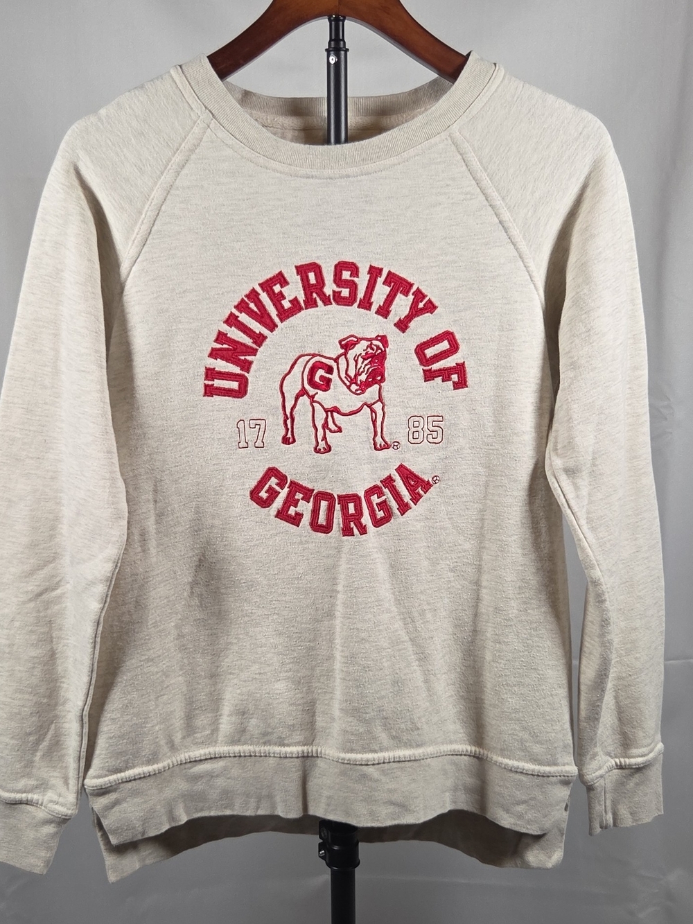 League Cream Crewneck Sweatshirt with Red University Graphic